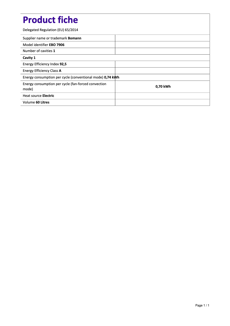 Image de la première page du manuel de l'appareil EBO 7906