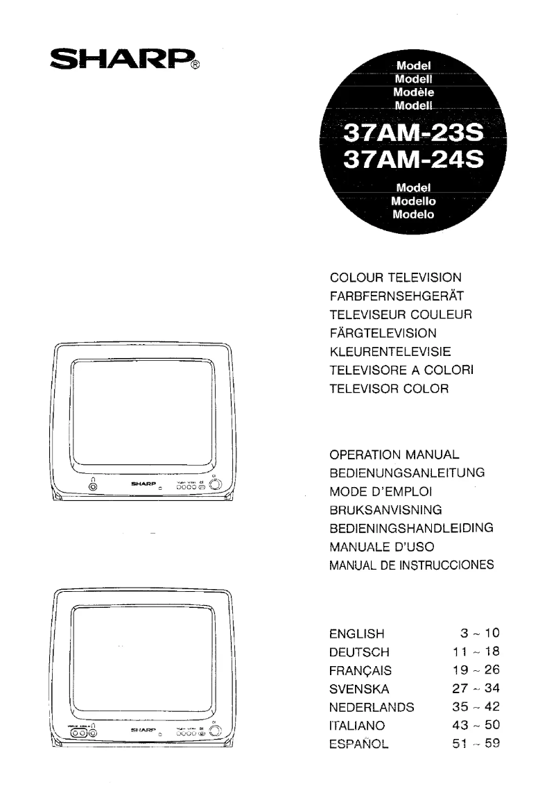 Page 1 de la notice Manuel utilisateur Sharp 37AM24S