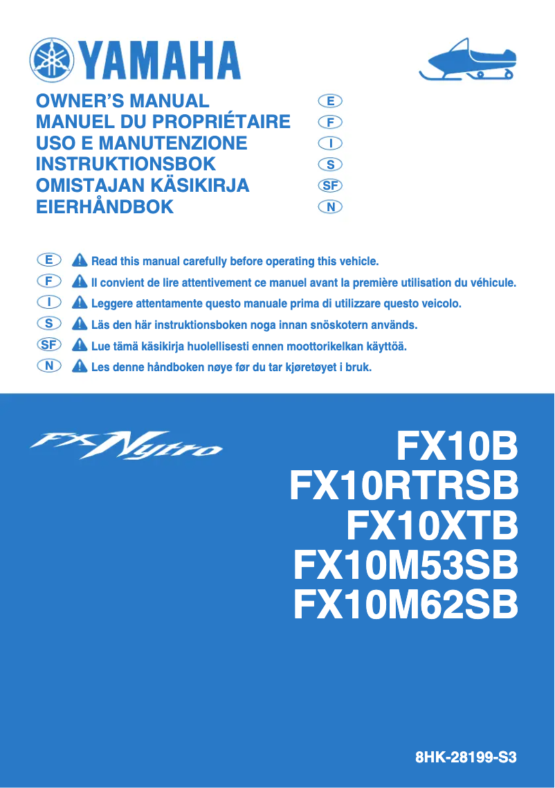 Page 1 de la notice Manuel utilisateur Yamaha FX Nytro (2012)
