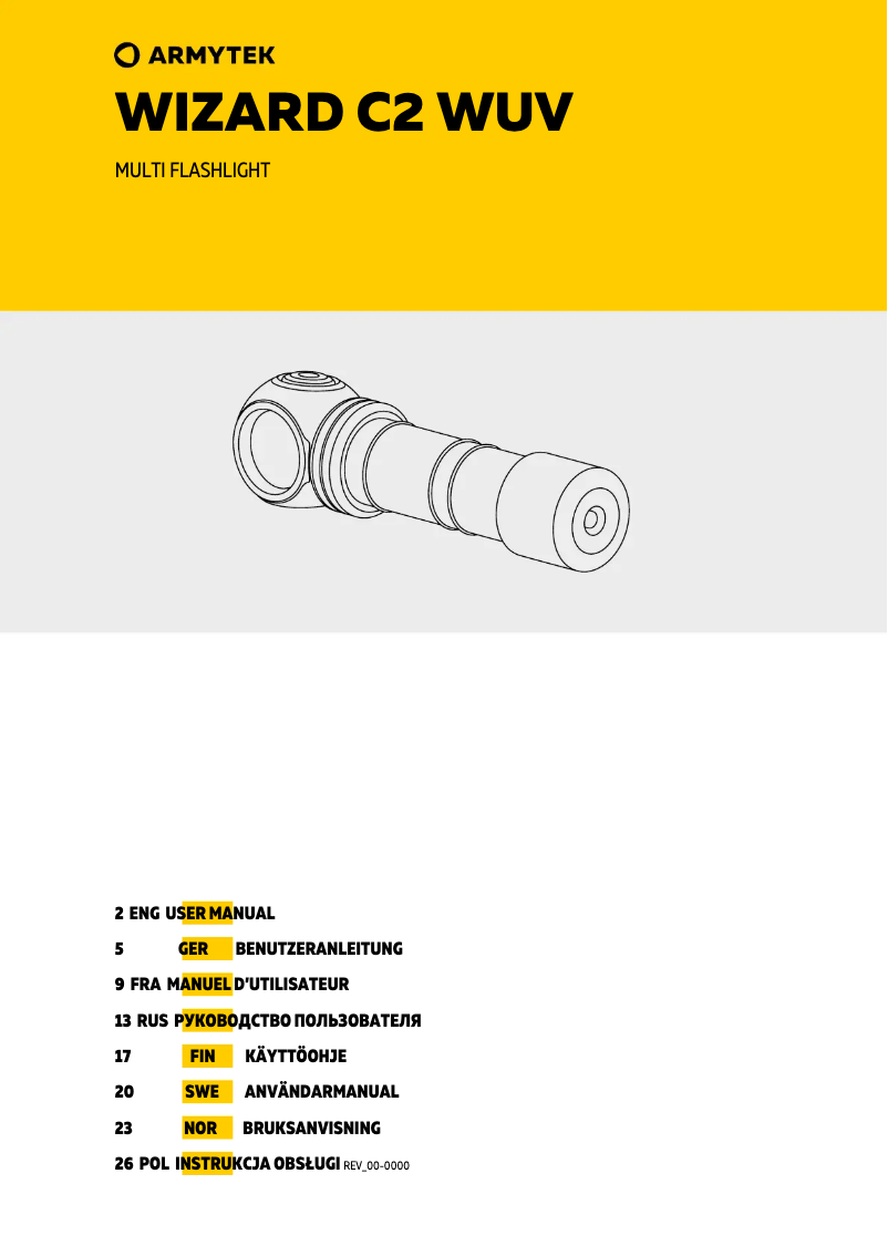 Image de la première page du manuel de l'appareil Wizard C2 WUV