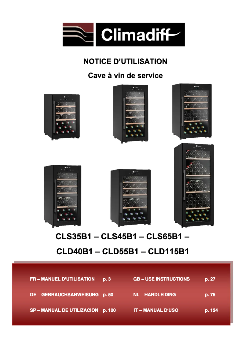 Image de la première page du manuel de l'appareil CLD40B1