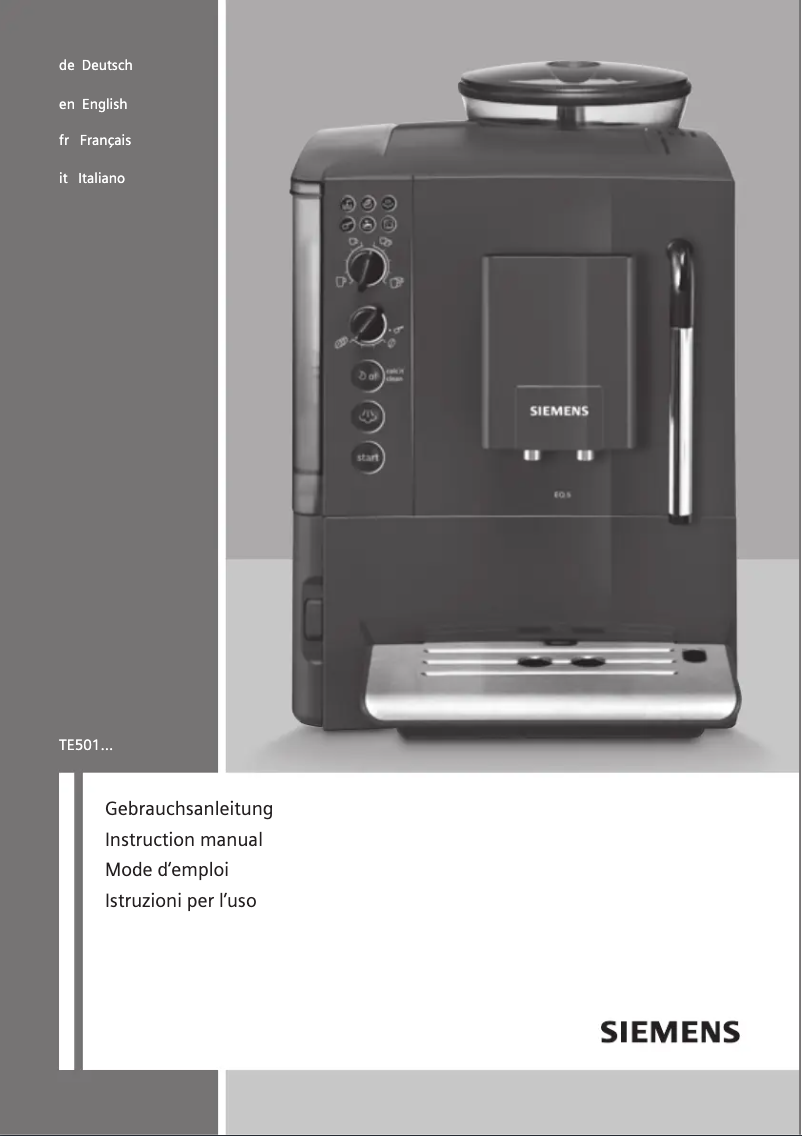 Page n°1 - Manuel utilisateur Siemens EQ.5 TE501503DE
