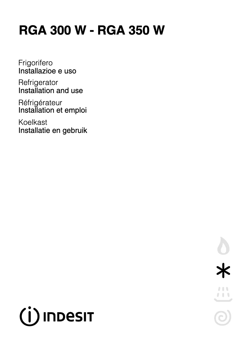 Page 1 de la notice Manuel utilisateur Indesit RGA 300 W