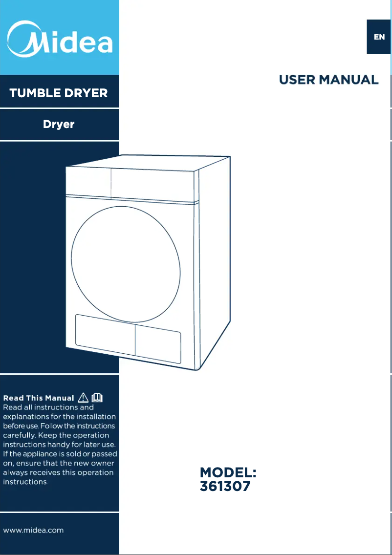 Page n°1 - Manuel utilisateur Midea 361307
