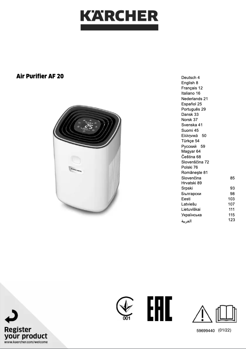 Image de la première page du manuel de l'appareil AF 20