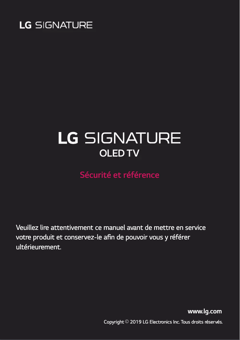Página 1 del manual Manual de usuario LG OLED77W9PLA