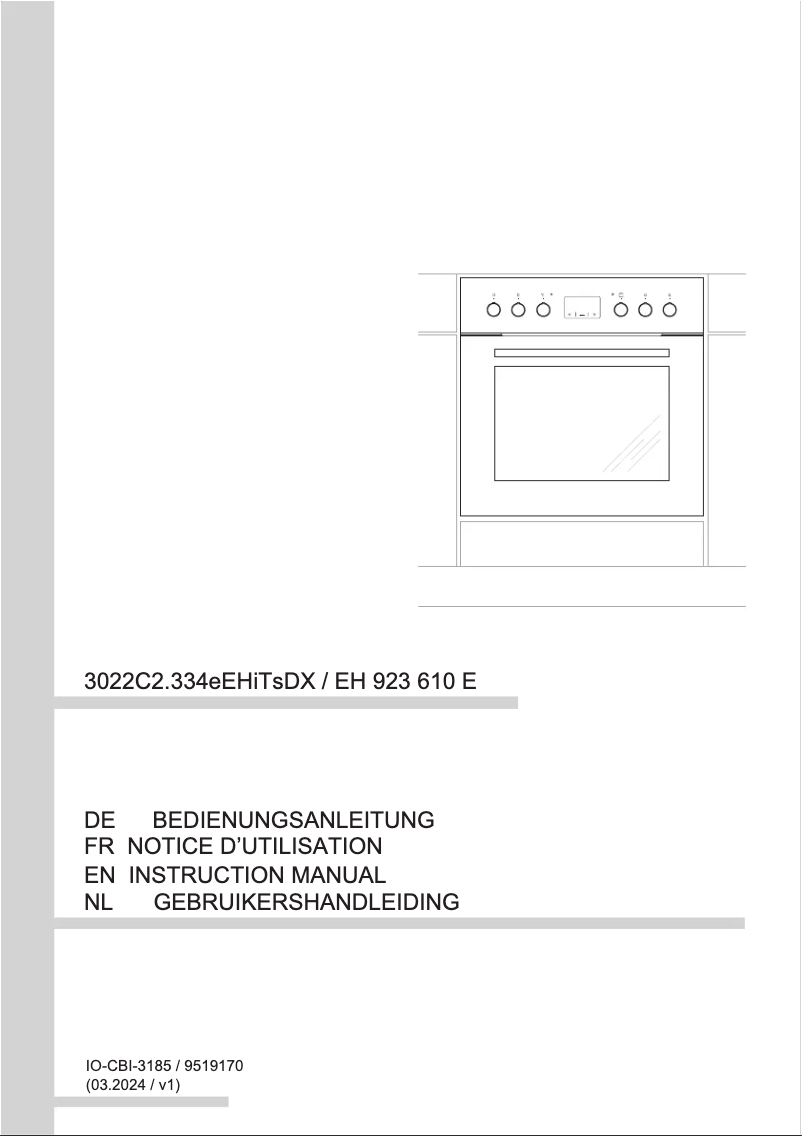 Page n°1 - Manuel utilisateur Amica EH 923 610 E