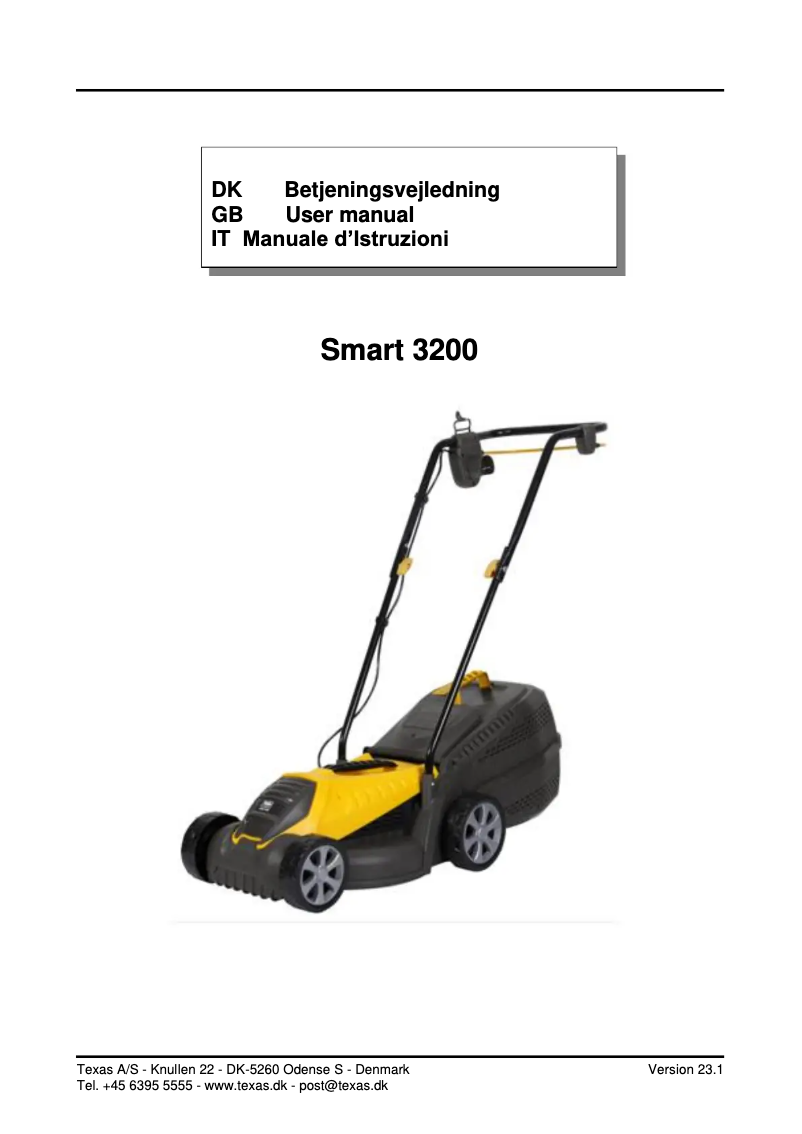 Página 1 del manual Manual de usuario Texas Smart 3200