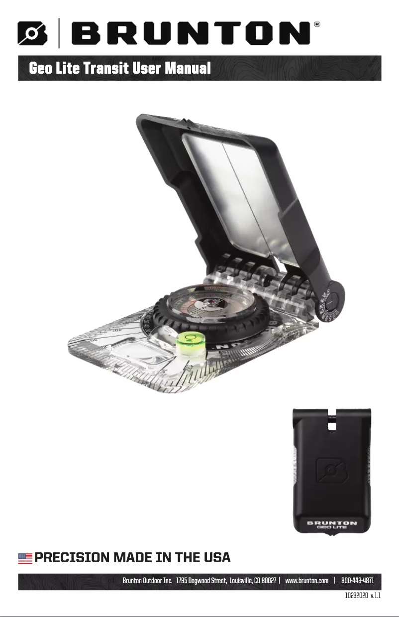 Image de la première page du manuel de l'appareil Geo Lite Transit