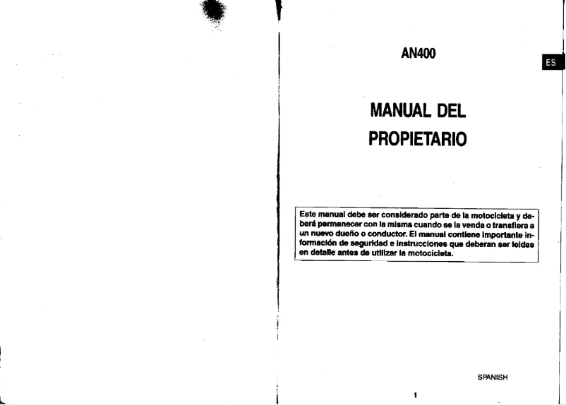 Página 1 del manual Manual de usuario Suzuki AN400 (2003)