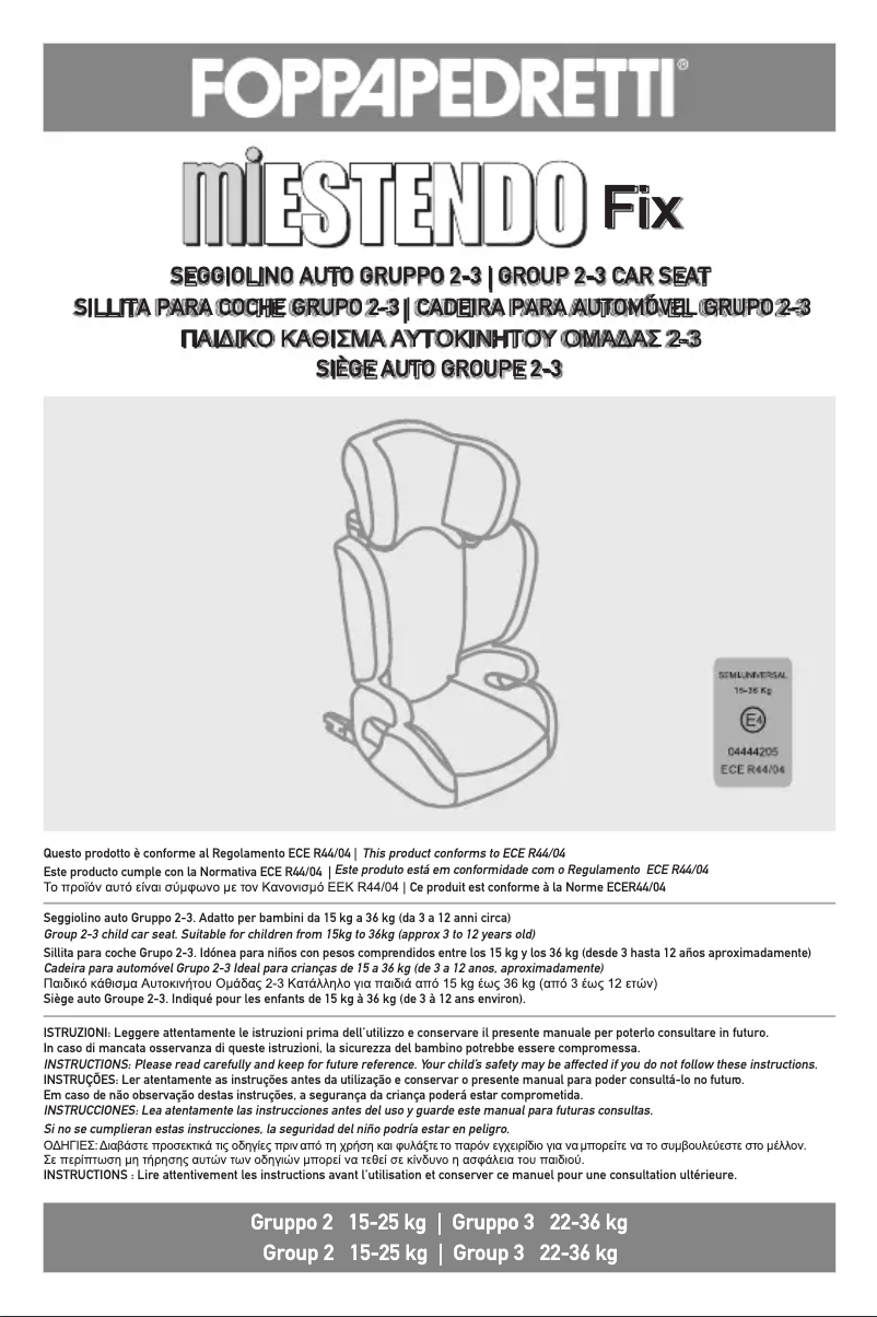 Página 1 del manual Manual de usuario Foppapedretti Miestendo fix