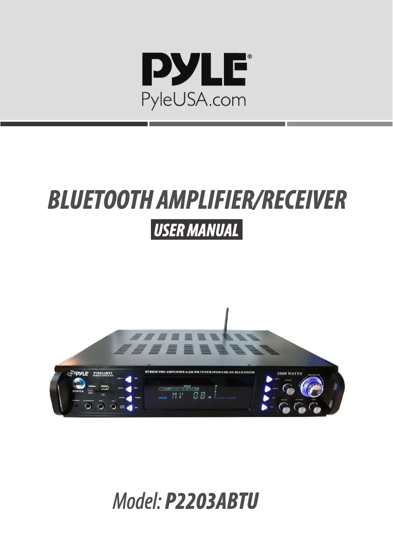 Page n°1 - Manuel utilisateur Pyle P2203ABTU