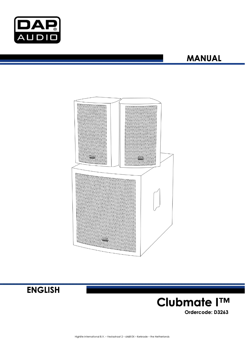 Page 1 de la notice Manuel utilisateur DAP-Audio Club Mate I