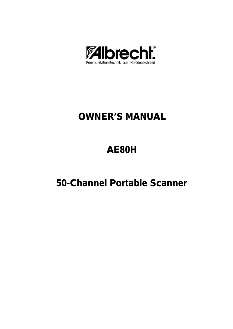 Page 1 de la notice Manuel utilisateur Albrecht AE80H