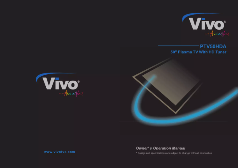 Page 1 de la notice Manuel utilisateur Vivo PTV50HDA