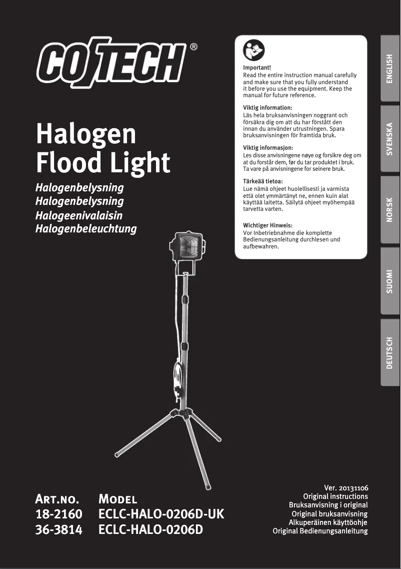 Page 1 of the manual User Manual Cotech ECLC-HALO-0206D
