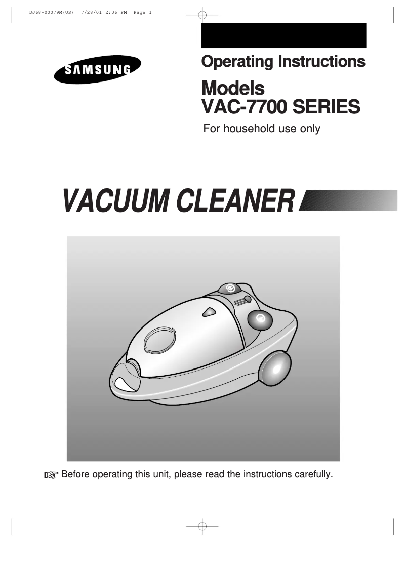 Página 1 del manual Manual de usuario Samsung VAC-7713SP