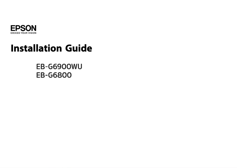 Page 1 de la notice Manuel utilisateur Epson EB-G6800