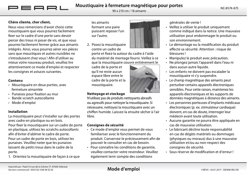 Page n°1 - Manuel utilisateur Pearl Sports NC-8574-675