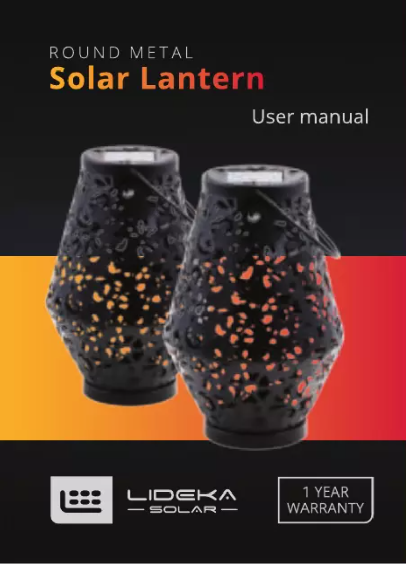 Page 1 de la notice Manuel utilisateur Lideka Solar Lantern