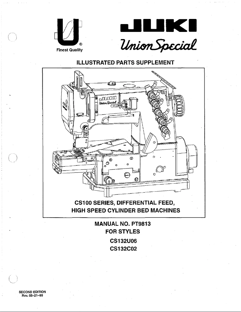 Page n°1 - Manuel utilisateur Union Special CS132U06