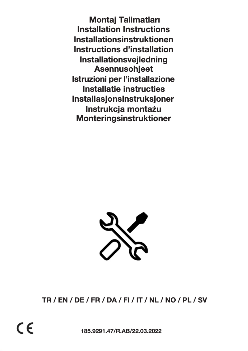 Page 1 de la notice Guide d'installation Arçelik DOI 802 S