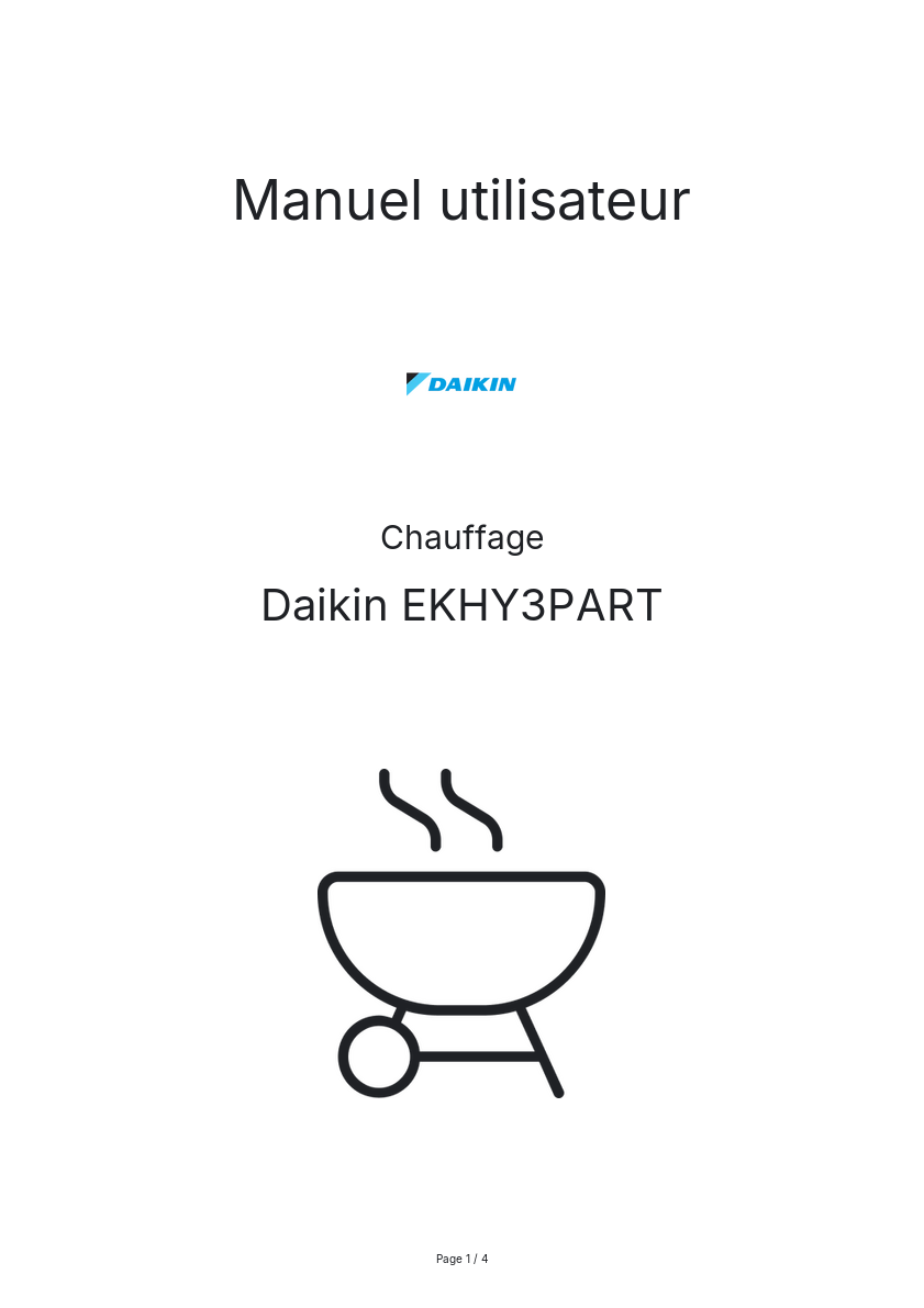 Page n°1 - Manuel utilisateur Daikin EKHY3PART