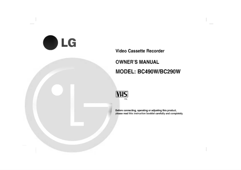Page n°1 - Manuel utilisateur LG BC290W