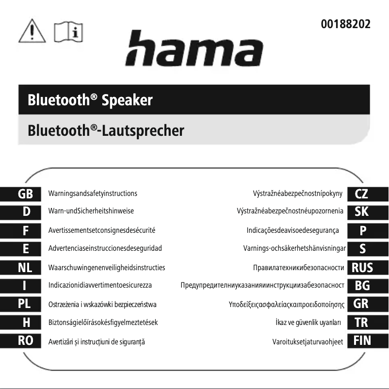 Página 1 del manual Instrucciones de seguridad Hama Pipe 3.0