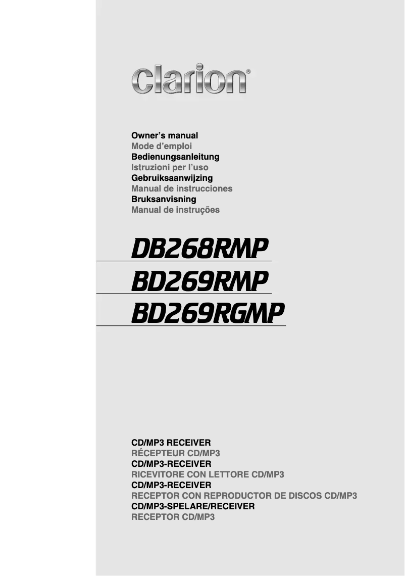 Página 1 del manual Manual de usuario Clarion DB269RMP