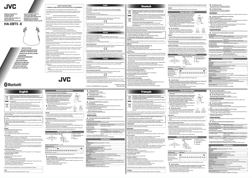 Page n°1 - Manuel utilisateur JVC HA-EBT5-P-E