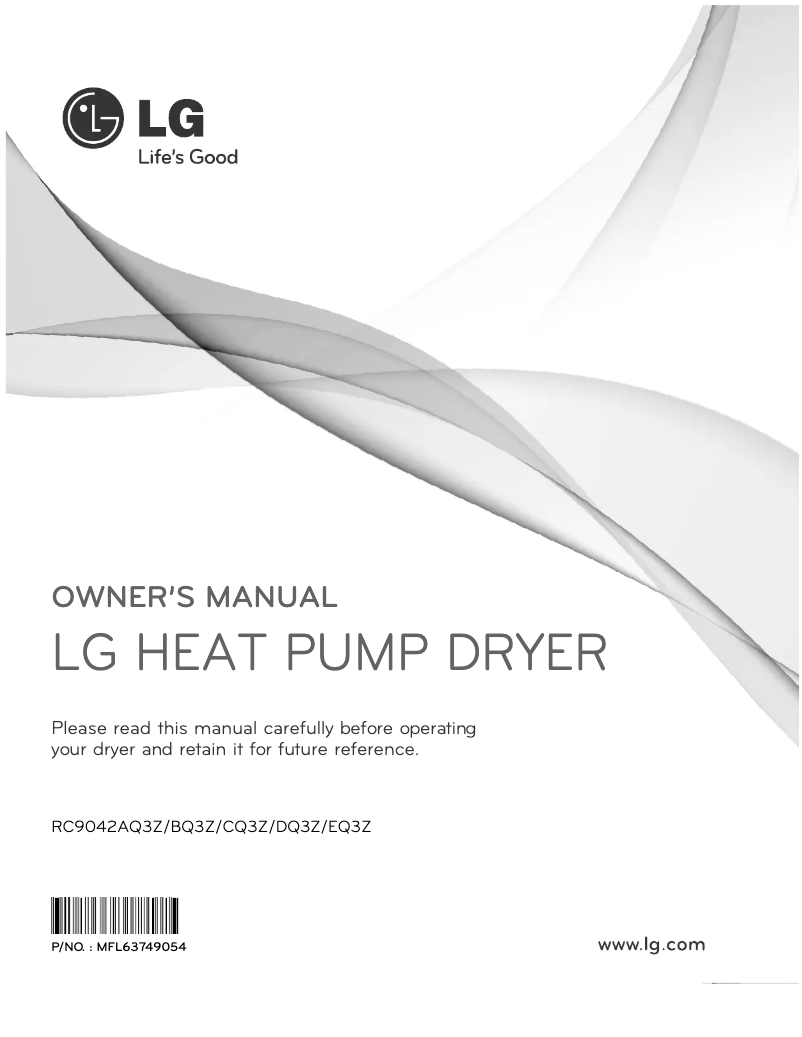 Page 1 de la notice Manuel utilisateur LG RC9042DQ3Z