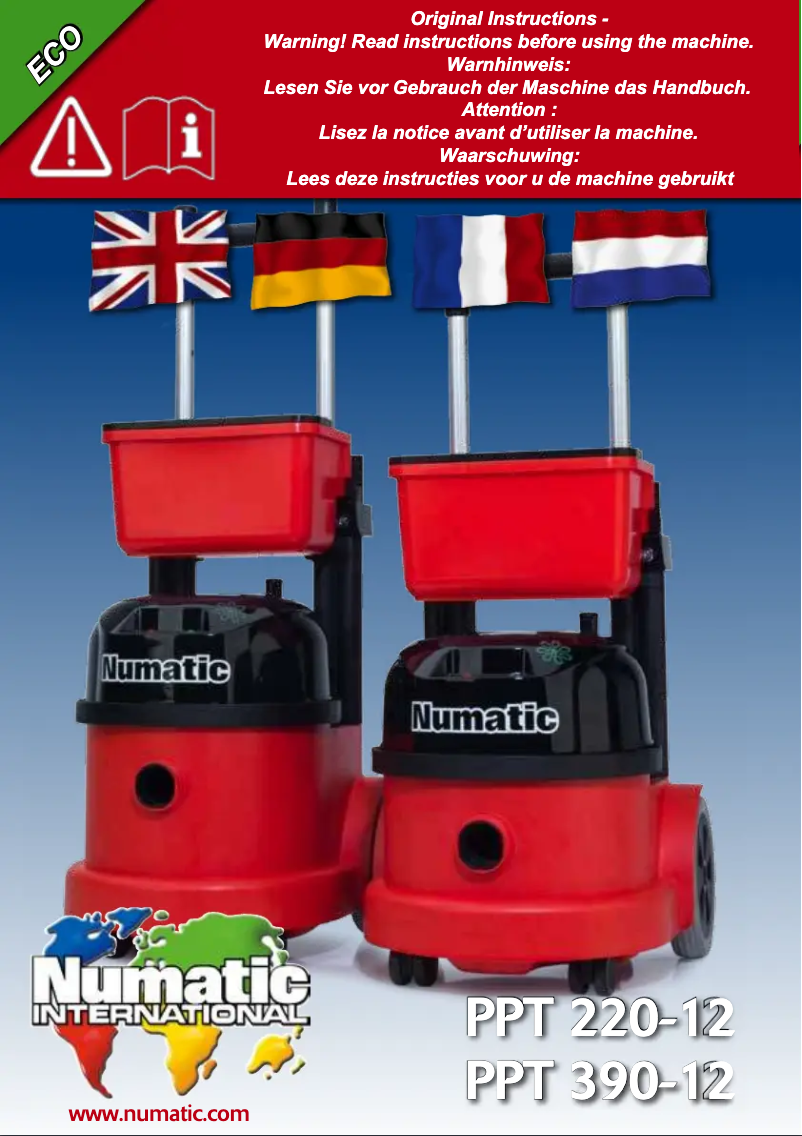 Page 1 de la notice Manuel utilisateur Numatic PPT 220-12