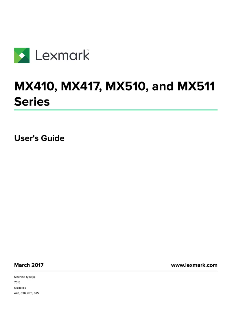 Page 1 de la notice Manuel utilisateur Lexmark MX510de