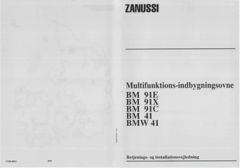 Page 1 de la notice Manuel utilisateur Zanussi BM91E