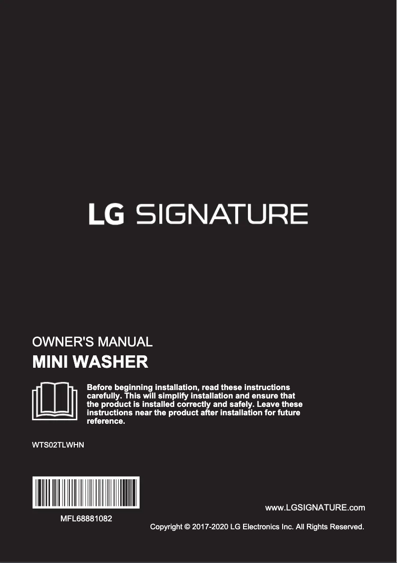 Page 1 de la notice Manuel utilisateur LG WTS02TLWHN