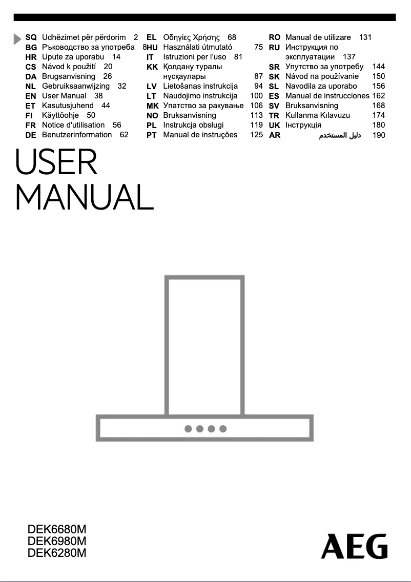 Page 1 de la notice Manuel utilisateur AEG DEK6680M