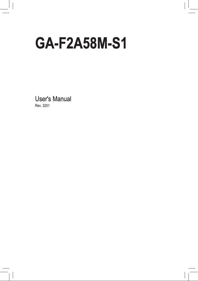 Page n°1 - Manuel utilisateur Gigabyte GA-F2A58M-S1