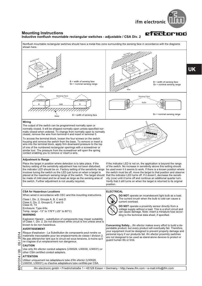 Page n°1 - Manuel utilisateur IFM ID0036