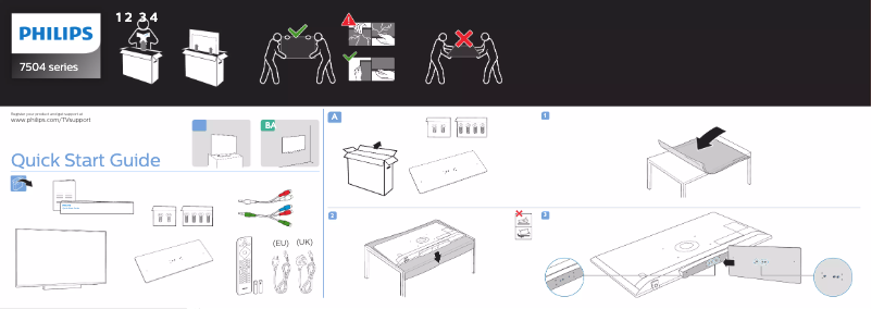 Page 1 de la notice Guide de démarrage rapide Philips 50PUS7504