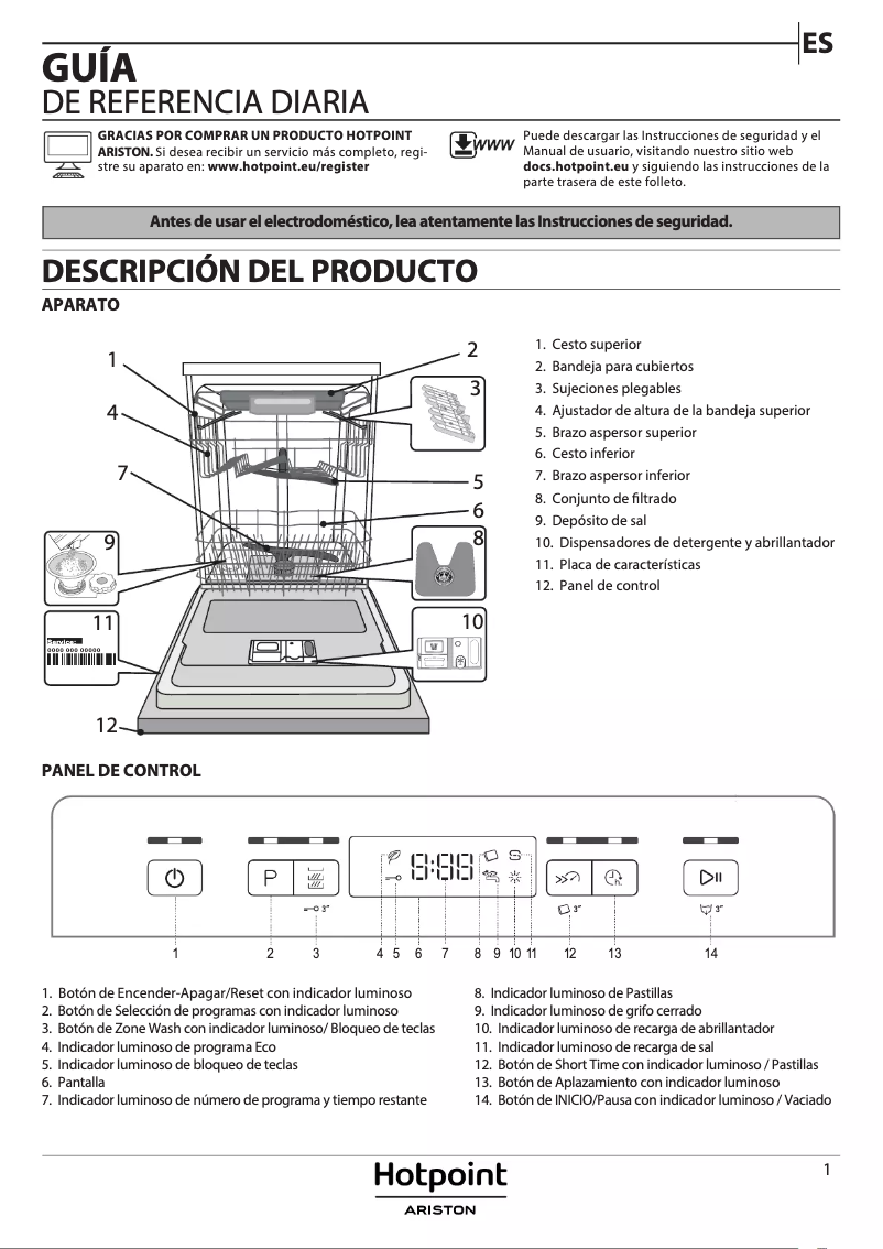 Page 1 de la notice Manuel utilisateur Hotpoint HFC 3C26 F X