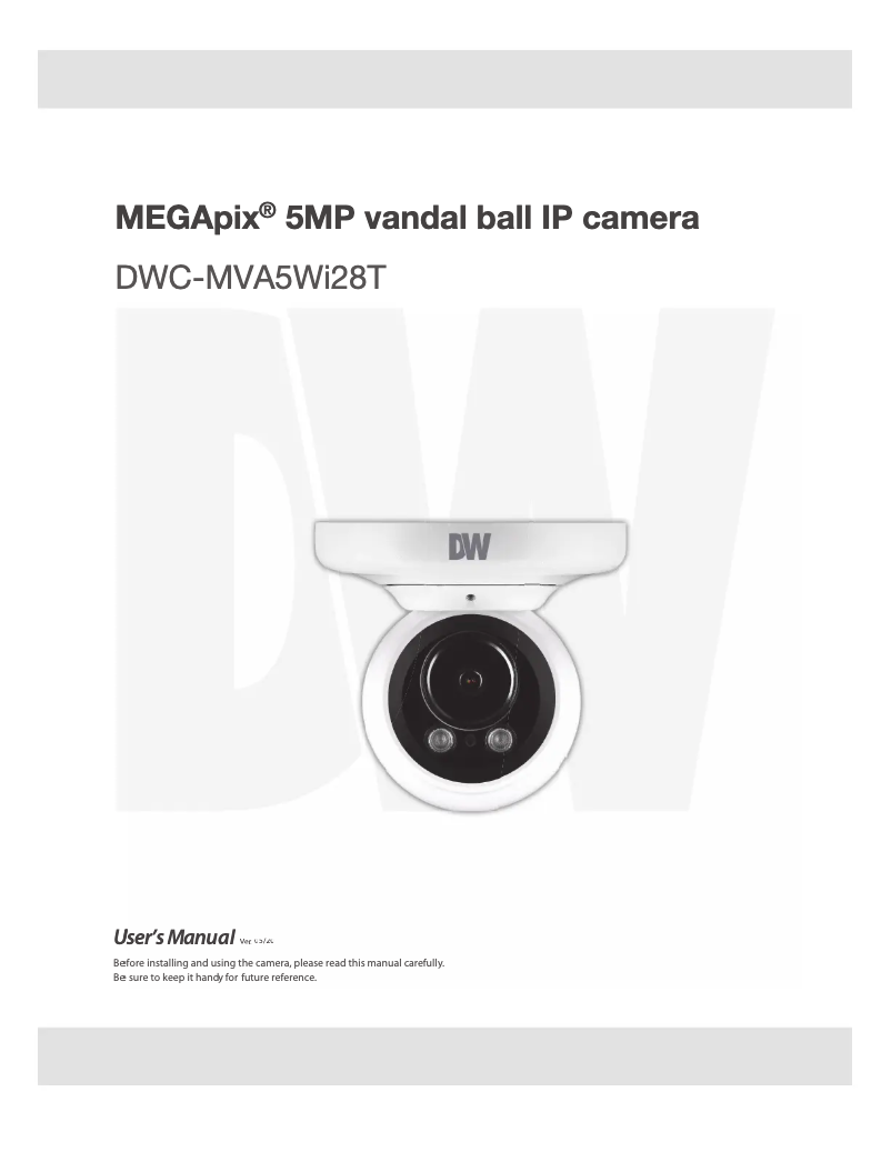 Page 1 de la notice Manuel utilisateur Digital Watchdog MegaPix DWC-MVA5WI28T