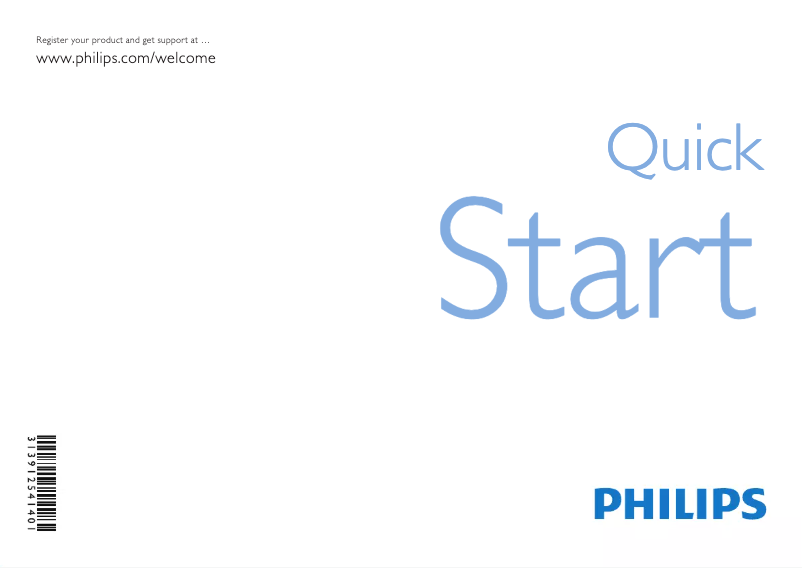 Page 1 de la notice Guide de démarrage rapide Philips 47PFL7404H