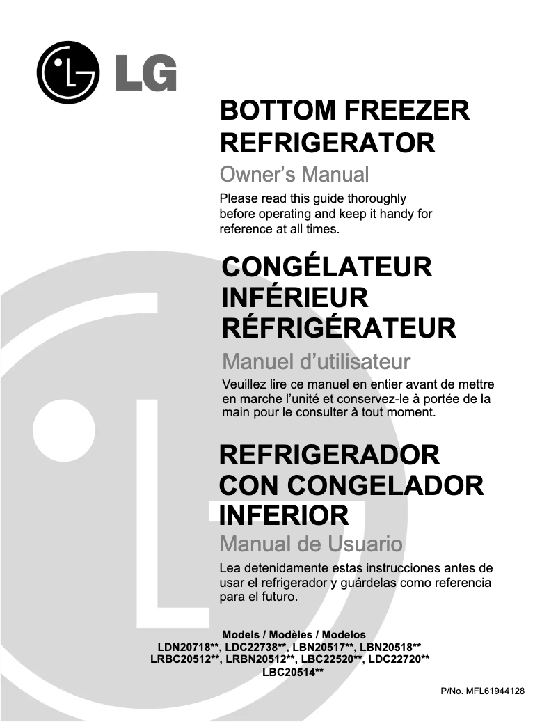 Page 1 de la notice Manuel utilisateur LG GM-747FTCA