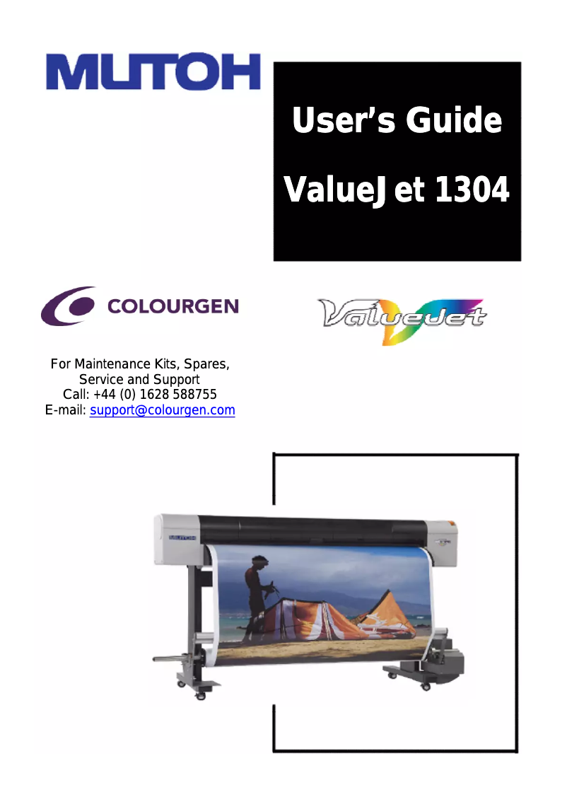 Page n°1 - Manuel utilisateur Mutoh ValueJet 1304
