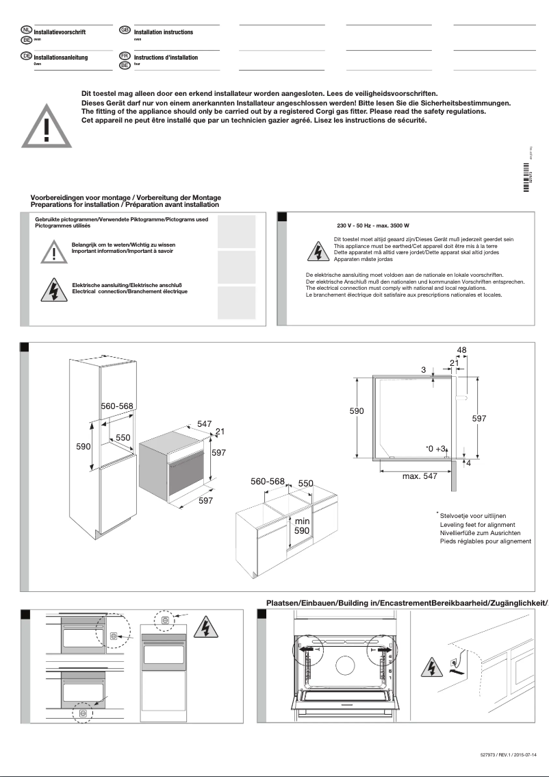 Page 1 de la notice Guide d'installation Asko OCS8687B
