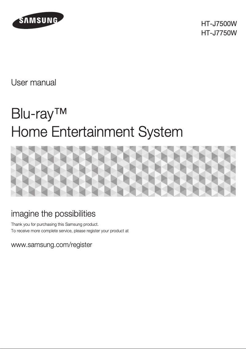 Page 1 de la notice Manuel utilisateur Samsung HT-J7750W