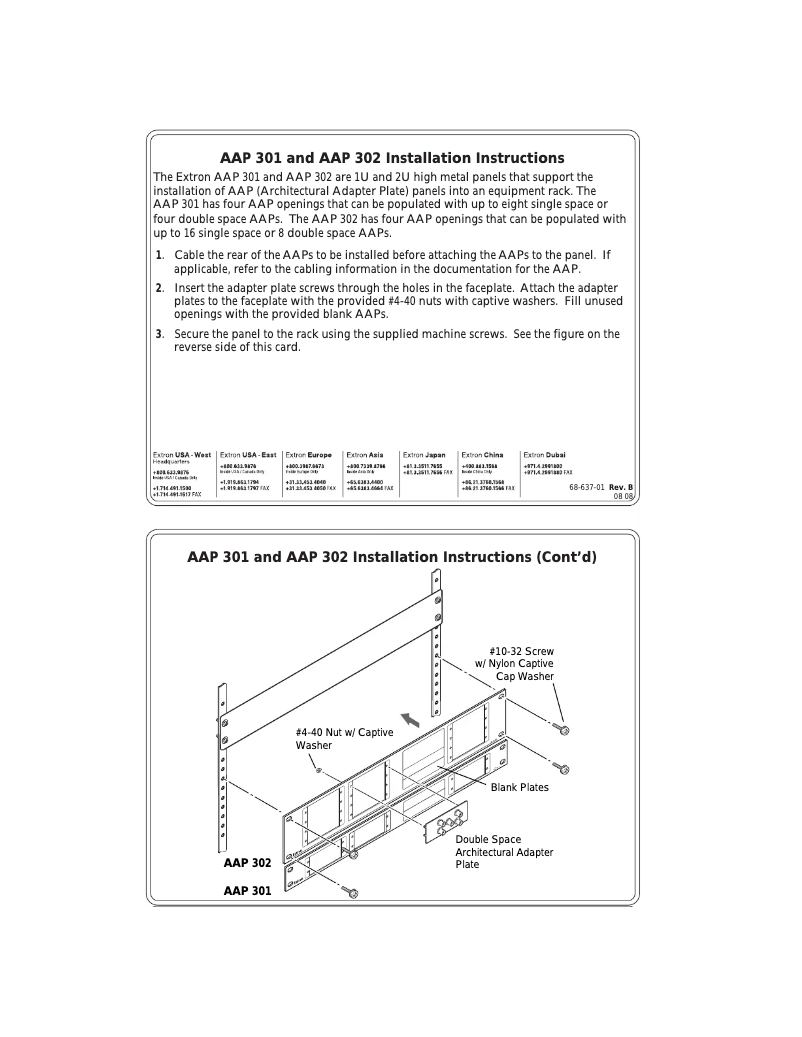 Page 1 de la notice Manuel utilisateur Extron AAP 302