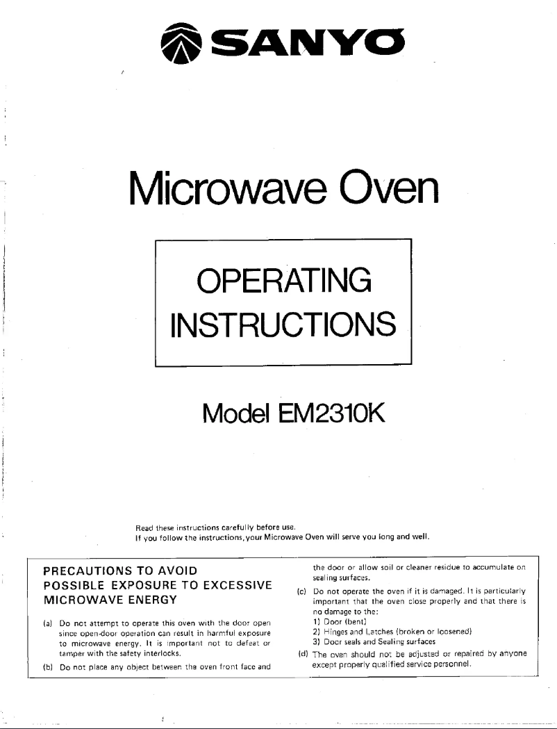 Image de la première page du manuel de l'appareil EM-2310K