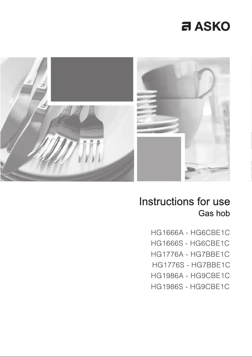 Page n°1 - Guide d'installation Asko HG1666AD